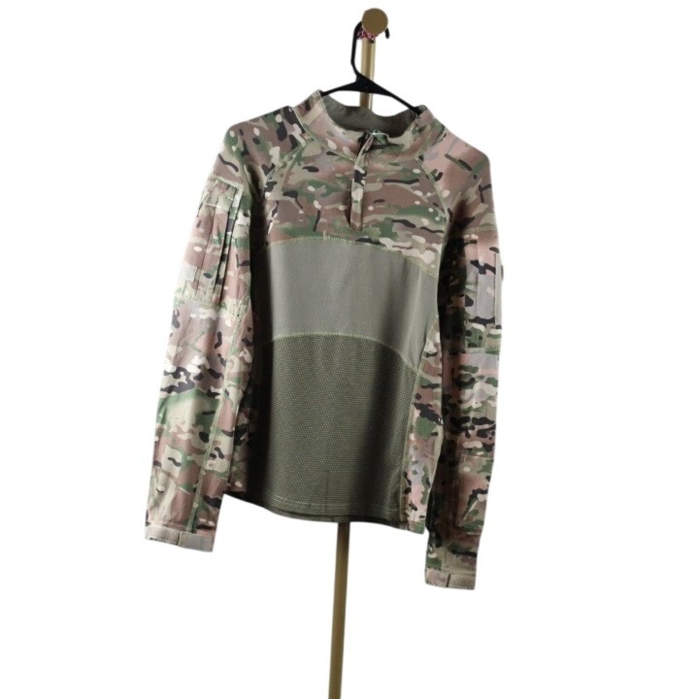Han Wild Mens Multicam Tactical Combat Shirt Quarter Zip Camo Long Sleeve XL